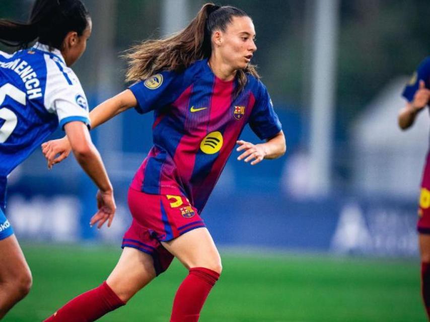 Rosalía Domínguez, en el seu debut a la Lliga F amb el Barça Femení