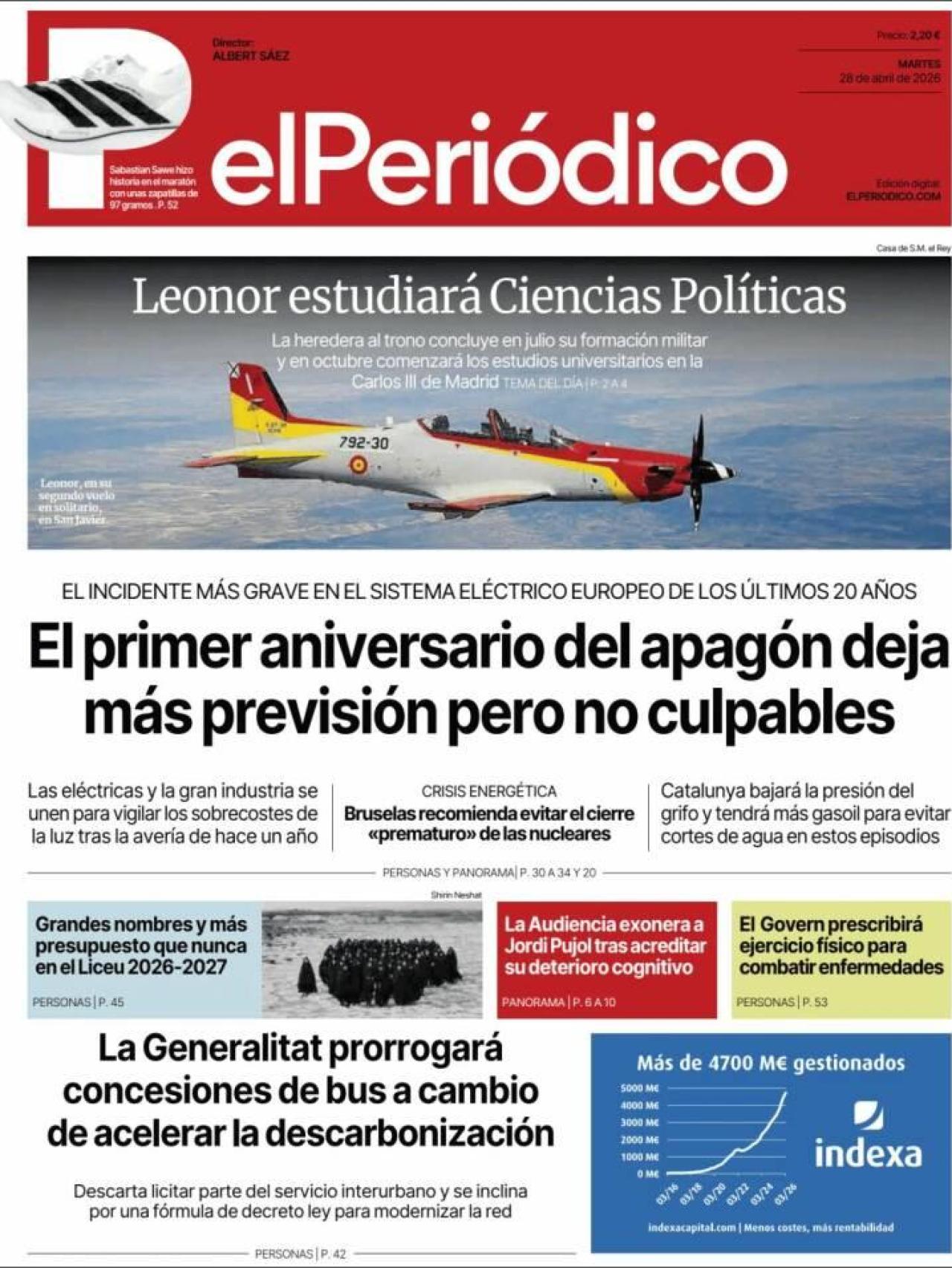 Portada 'El Periódico' del 28 de abril
