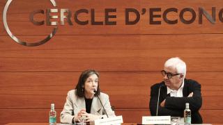 Teresa Garcia-Milà y Miquel Nadal en el Cercle d'Economia