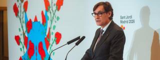 Salvador Illa, presidente de la Generalitat, en la celebración del Govern por Sant Jordi en Madrid