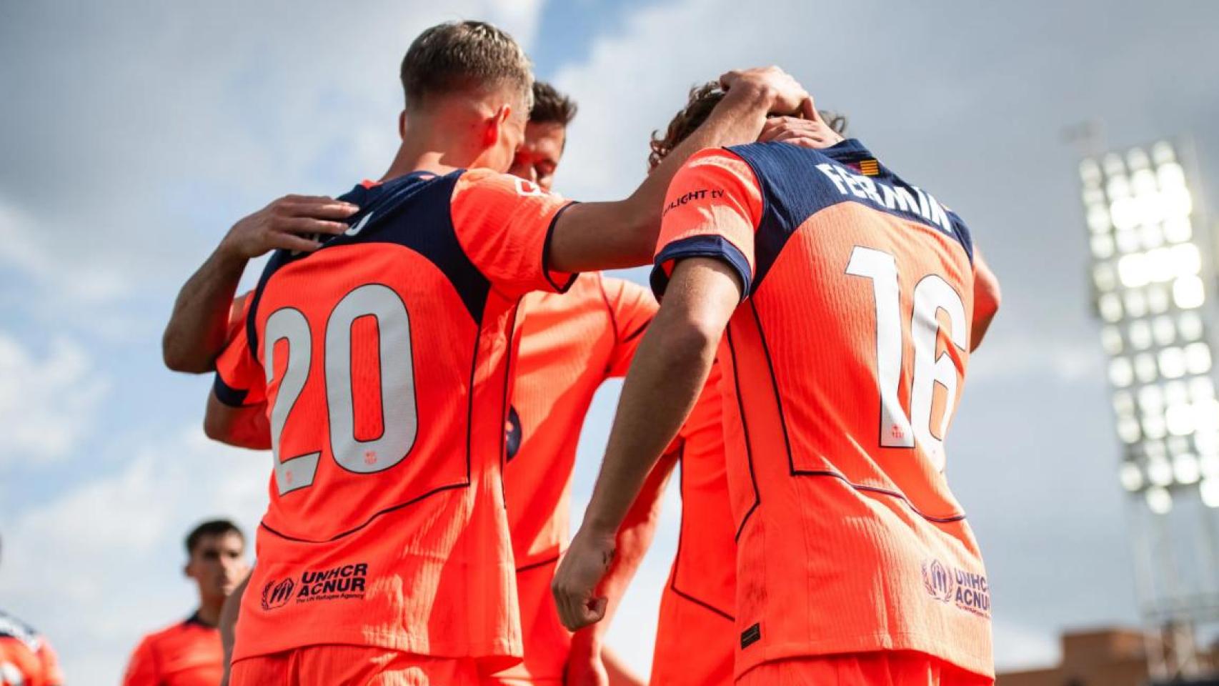 Los jugadores del Barça celebran un gol contra el Getafe
