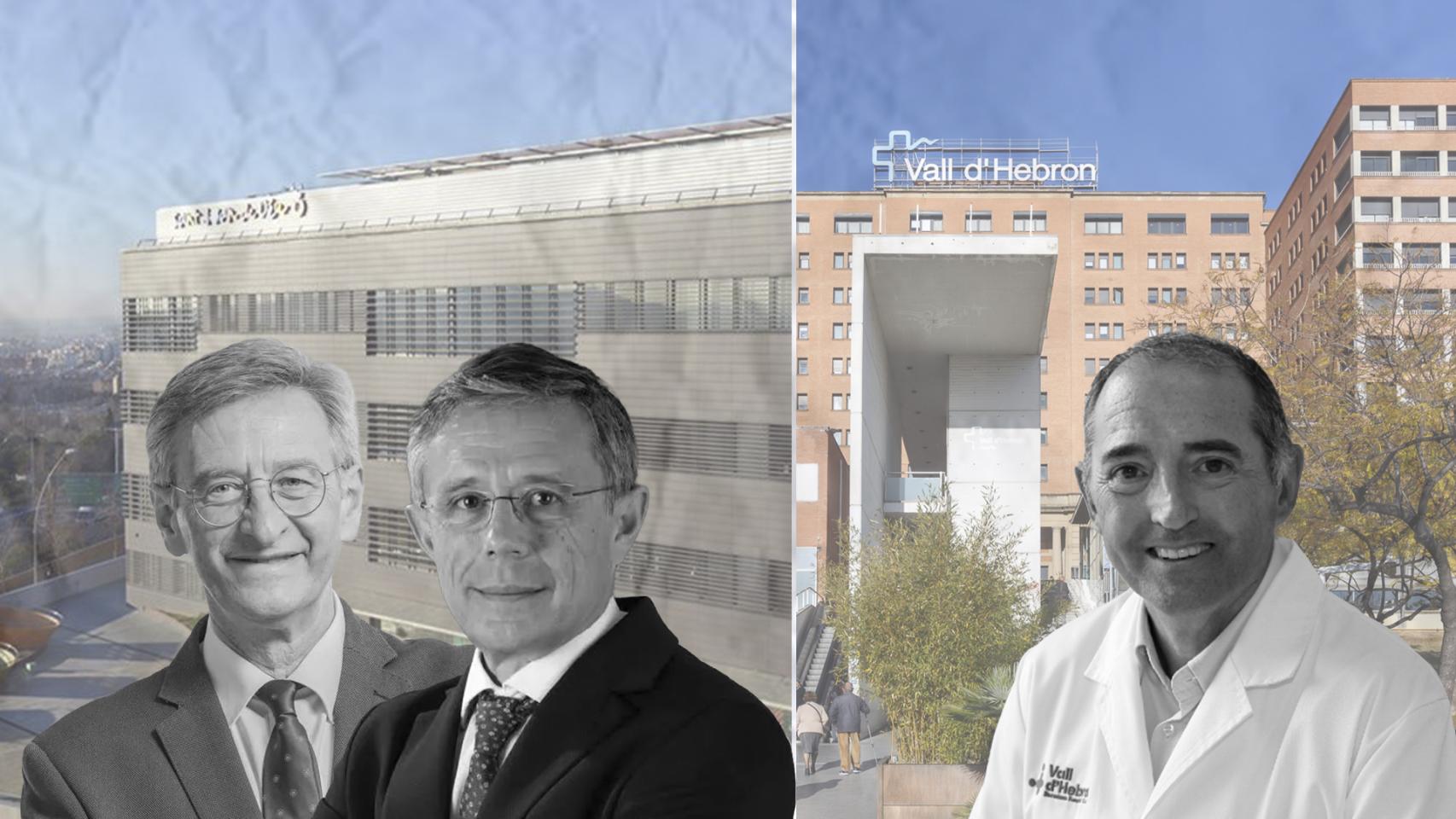 Los doctores Miquel Pons y Joan Comella, en SJD; y el doctor Albert Salazar, en VH