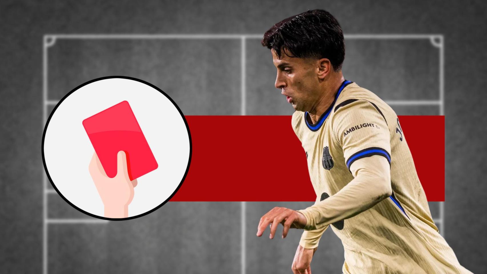 La tarjeta roja del Osasuna-Barça para Joao Cancelo