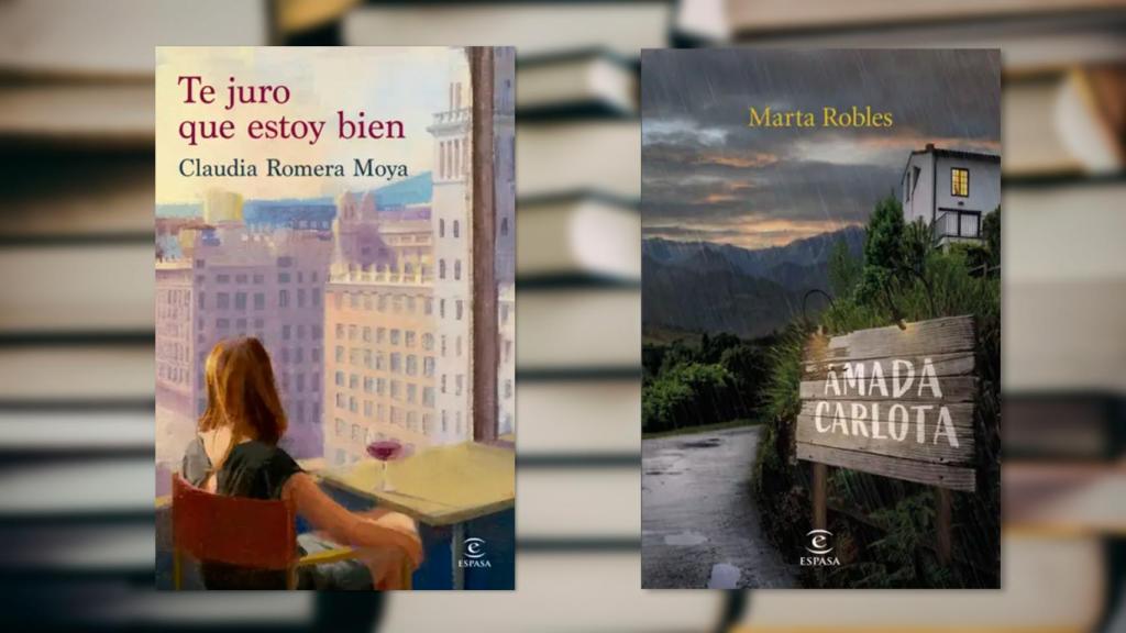 Portadas de 'Te juro que estoy bien' y de 'Amada Carlota'