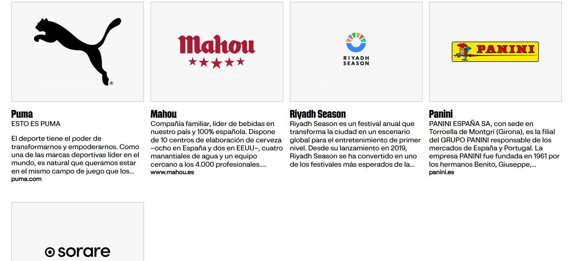 Els patrocinadors globals de la Lliga