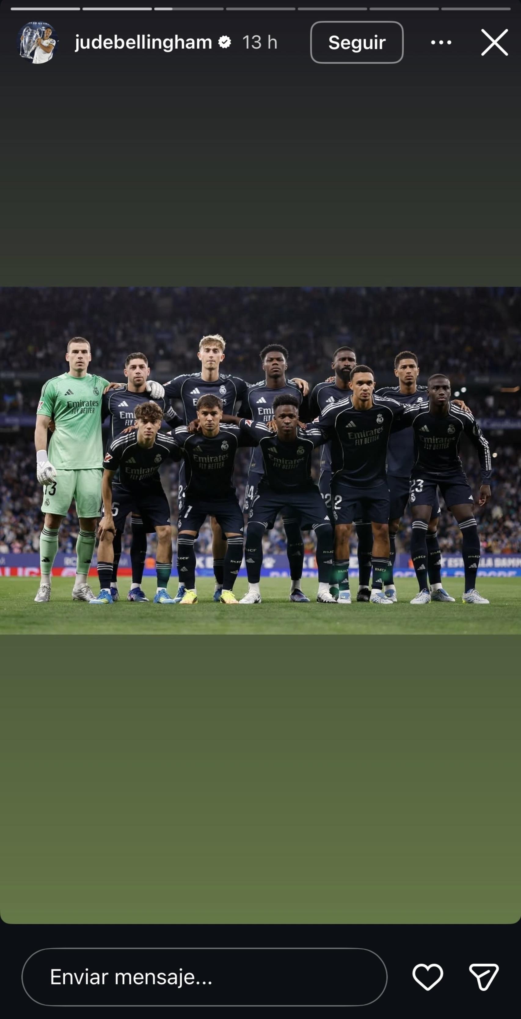 Jude Bellginham presume del once inicial del Madird en Cornellà