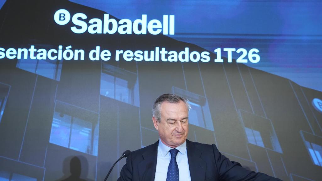 El consejero delegado de Banco Sabadell, César González-Bueno, durante la presentación de resultados del 1T de 2026
