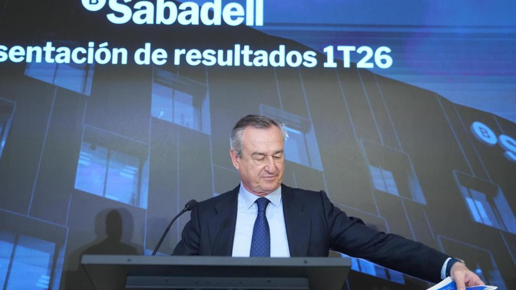 El consejero delegado de Banco Sabadell, César González-Bueno, durante la presentación de resultados del 1T de 2026