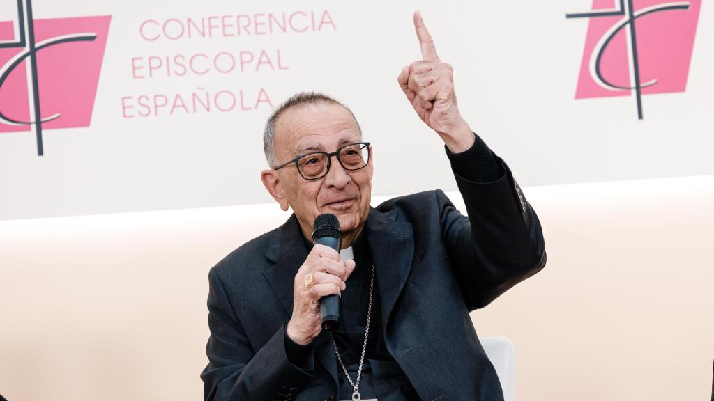 L'arquebisbe de Barcelona, el cardenal Joan Josep Omella, a la seu de la Conferència Episcopal Espanyola