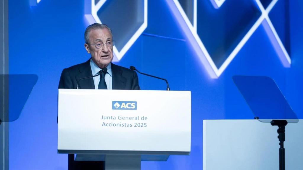 El presidente de ACS, Florentino Pérez, durante la Junta de Accionistas de 2025