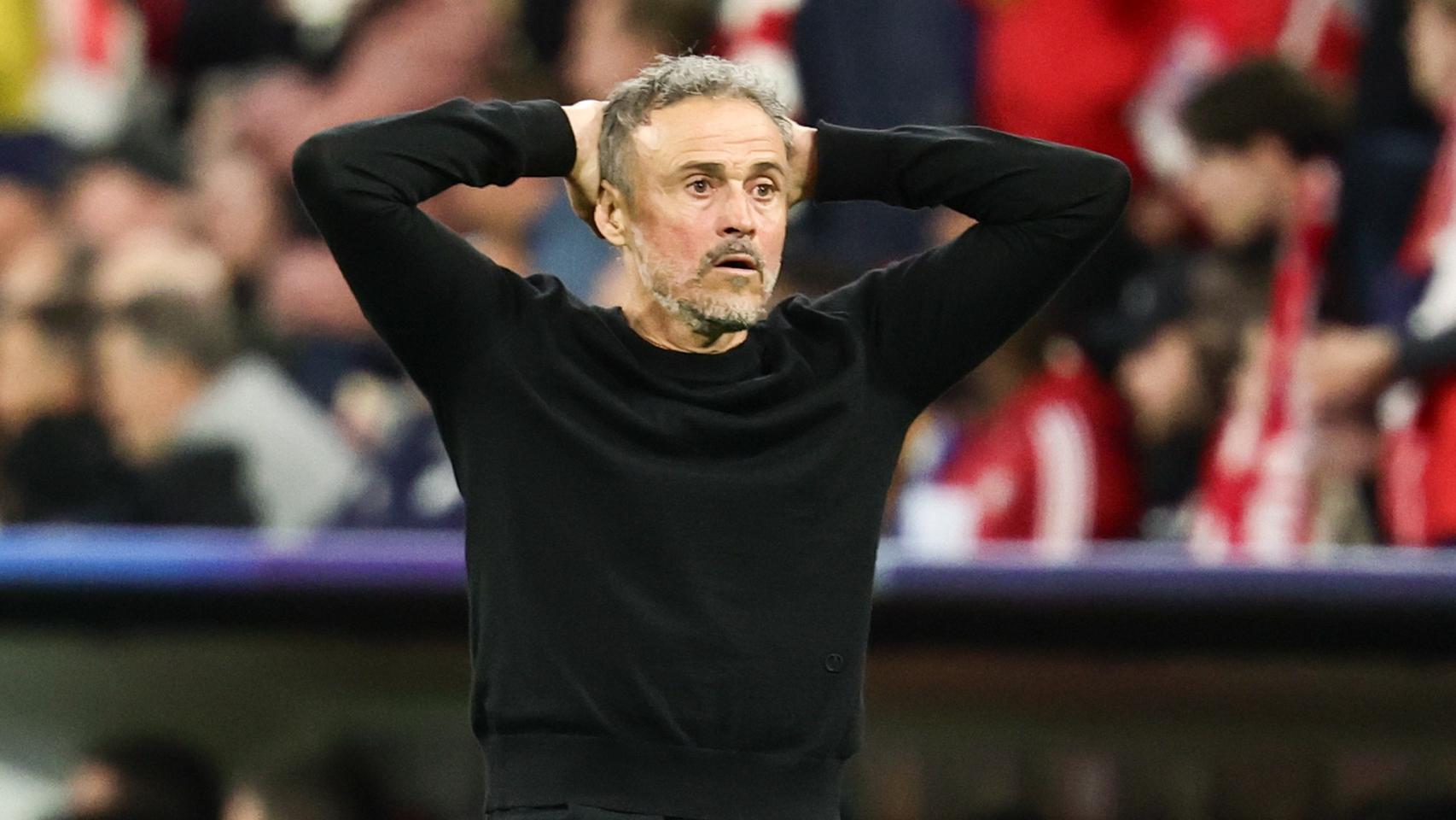 Luis Enrique se lamenta en el Bayern de Múnich-PSG de la Champions League