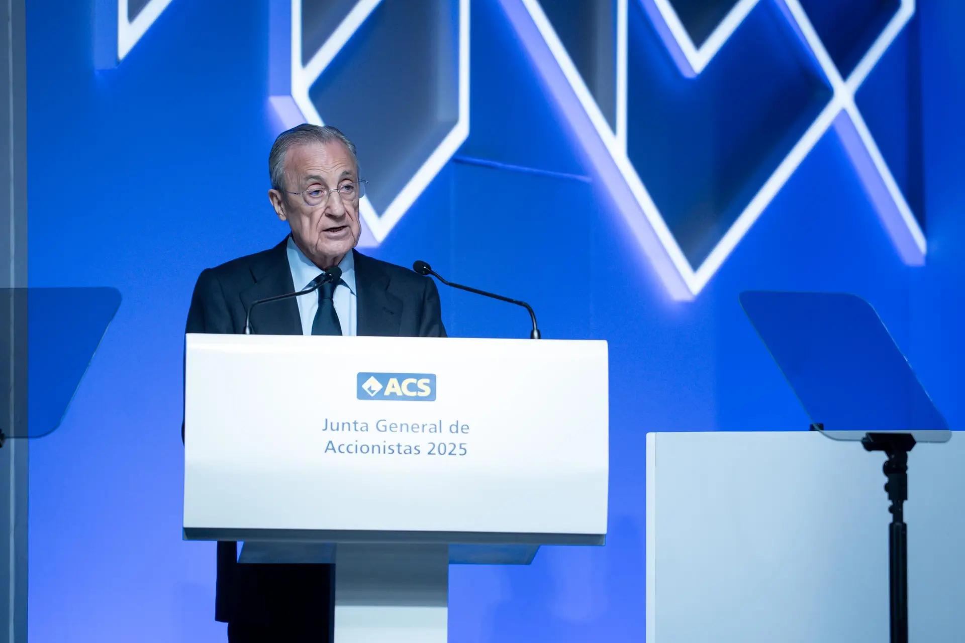 El president d'ACS, Florentino Pérez, durant la Junta d'Accionistes de 2025