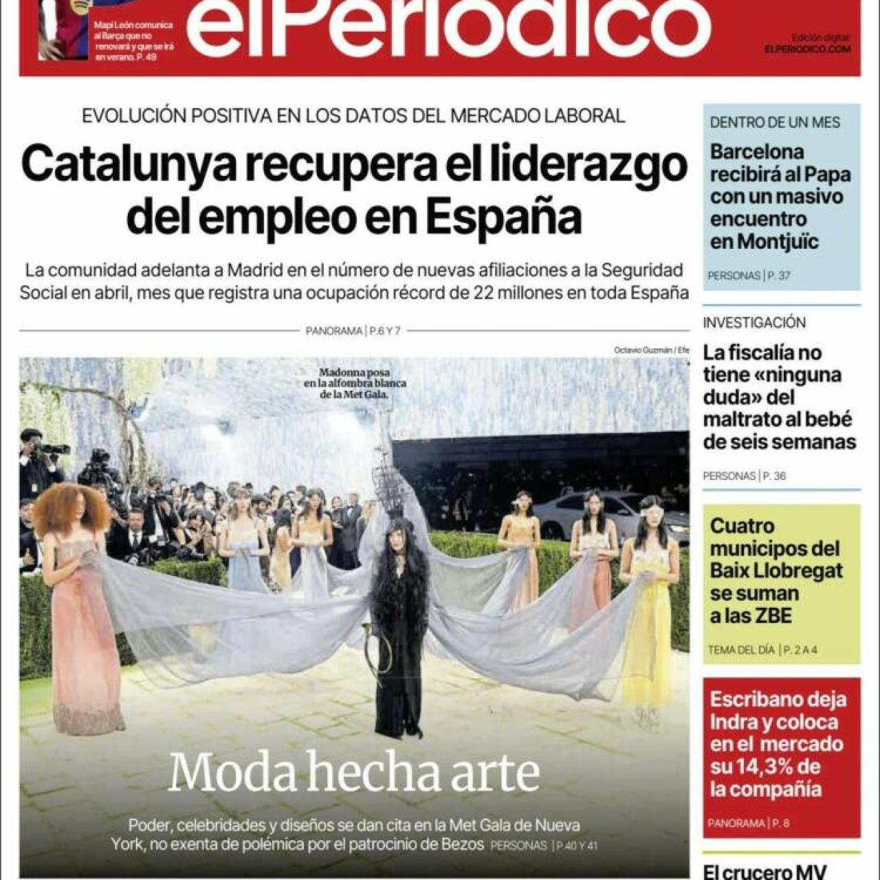 Portada de 'El Periódico' 6 de mayo