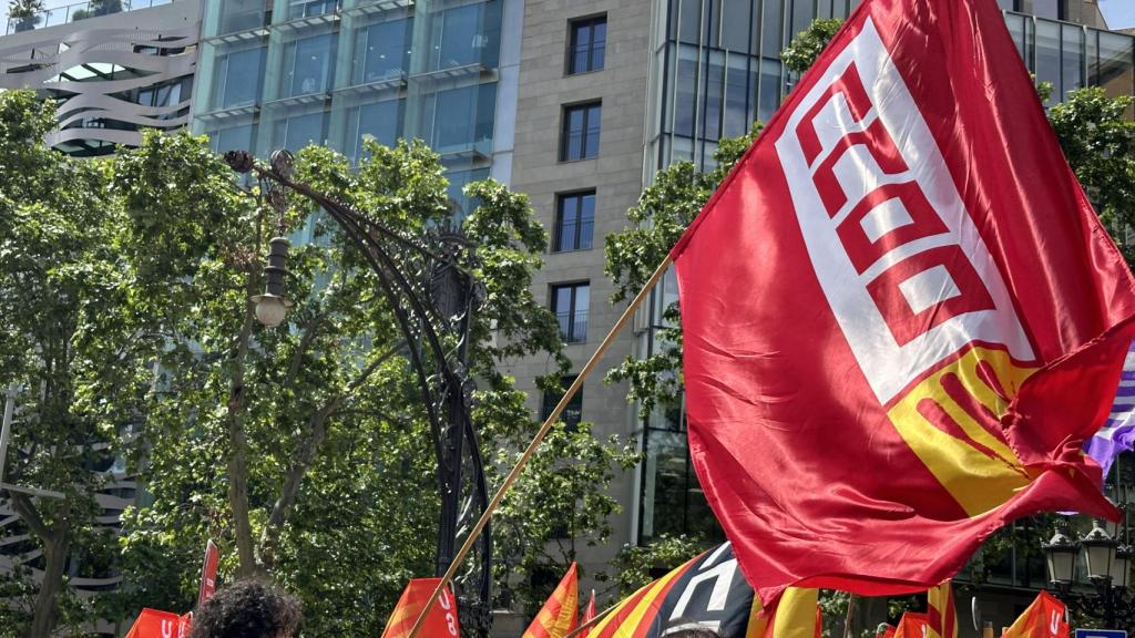 Imatge de la manifestació dels professors d'escola bressol, aquest dijous a Barcelona