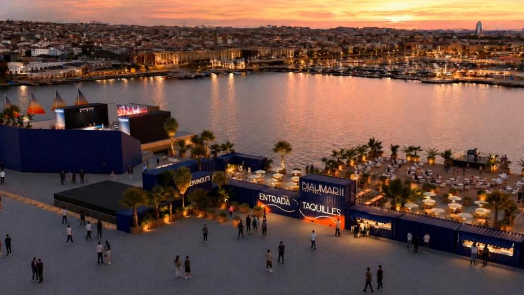 Imagen recreada del festival Blaumarí en el Port Vell de Barcelona