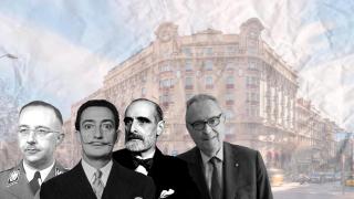 Fotomontaje del hotel Palace con Himmler, Dalí, Cambó y Joan Gaspart