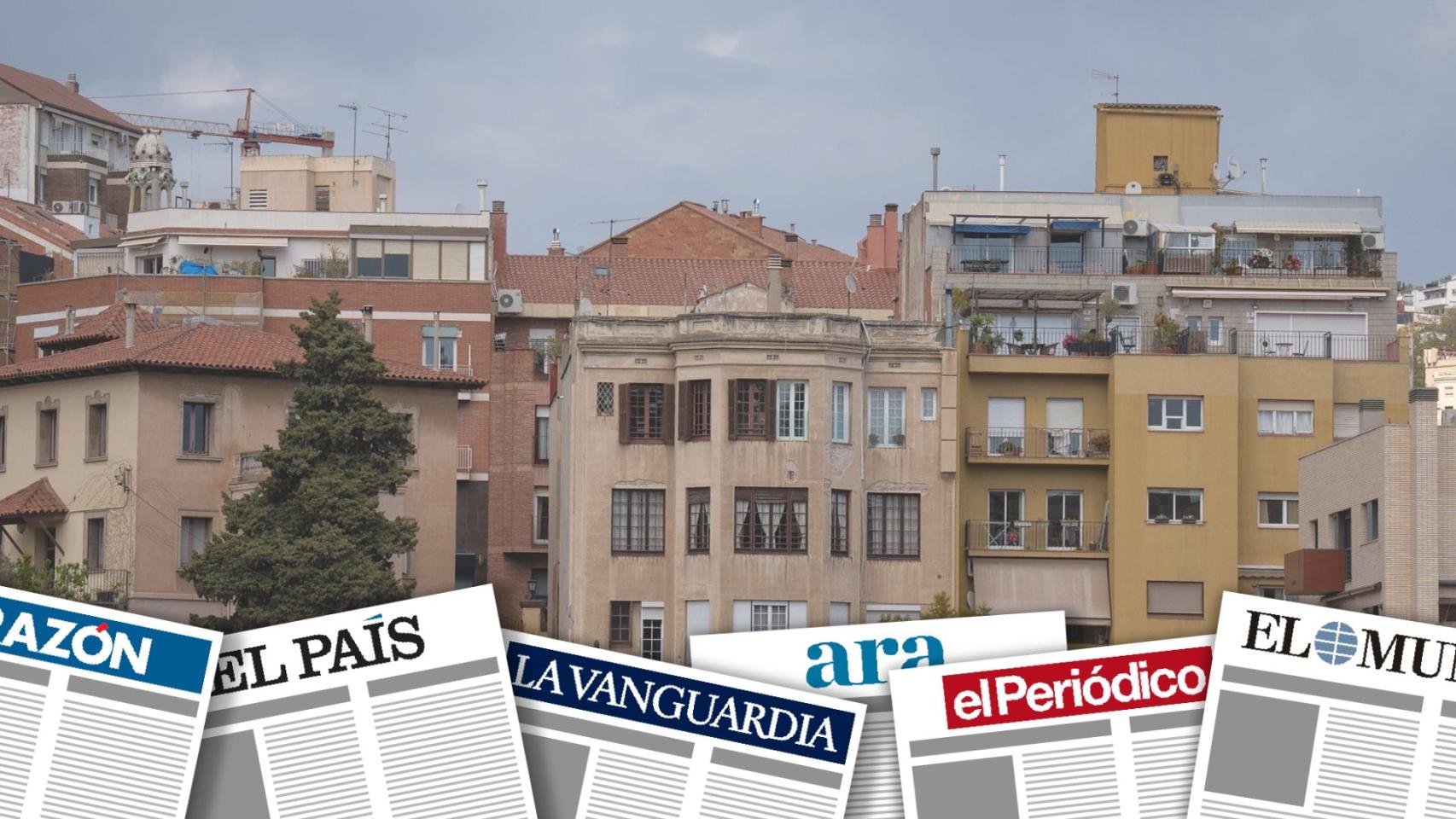 Fotomontaje con edificios de Barcelona 