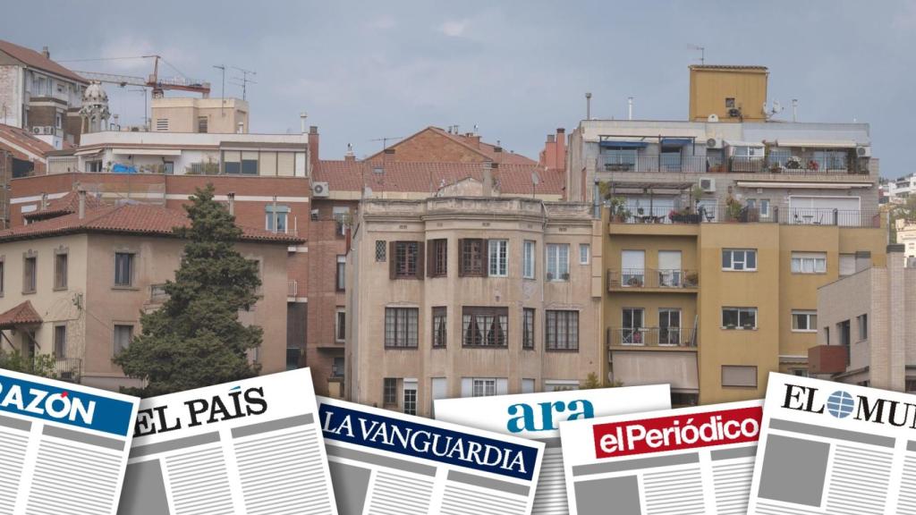Fotomontaje con edificios de Barcelona 