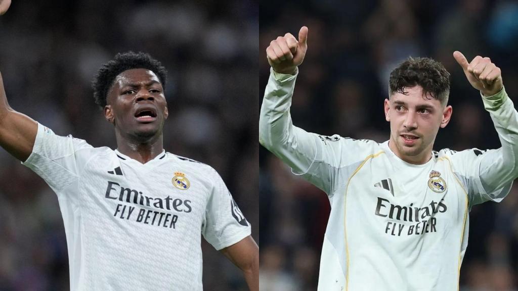 Tchouameni i Valverde en un muntatge