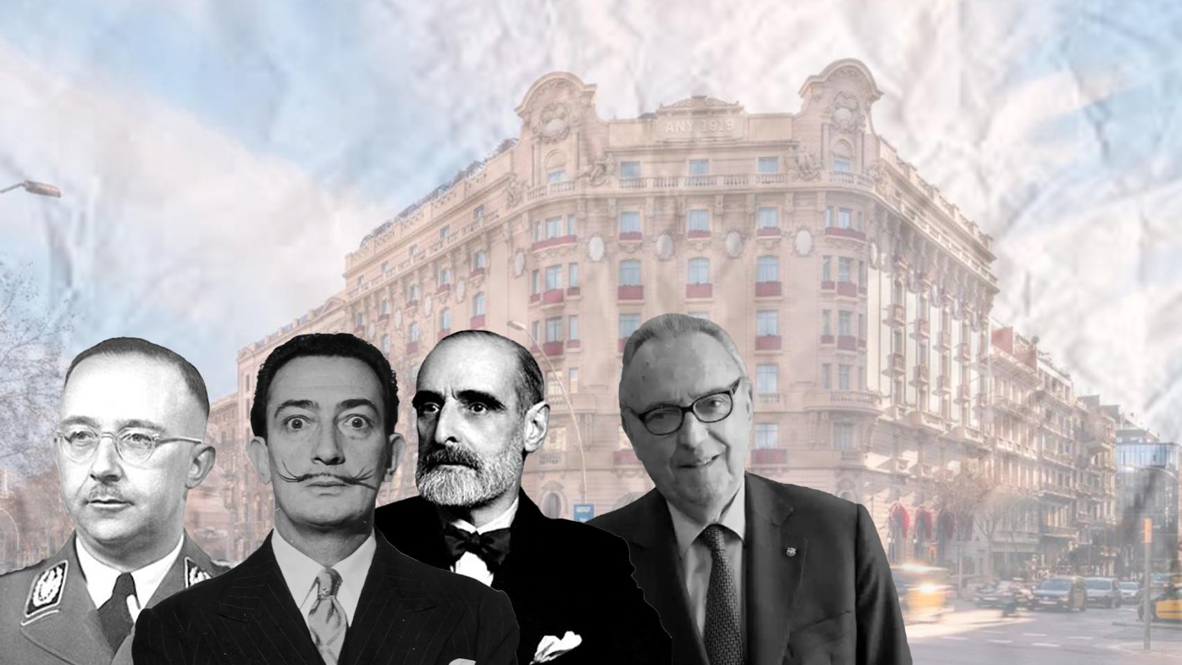 Fotomontaje del hotel Palace con Himmler, Dalí, Cambó y Joan Gaspart
