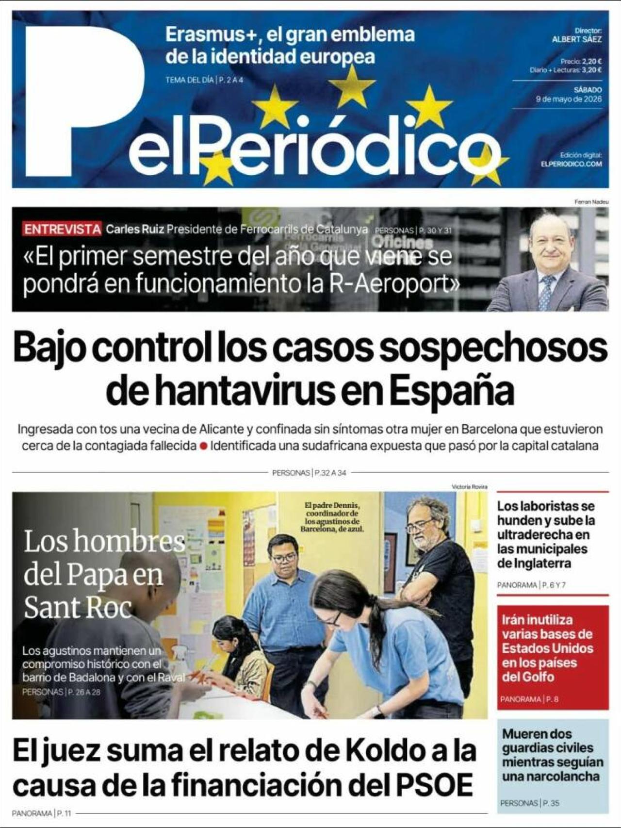 Portada de 'El Periódico' el 9 de mayo