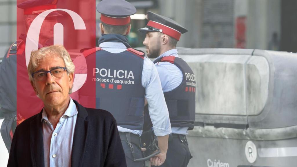 El periodista Toni Bolaño en un montaje con Mossos d'Esquadra