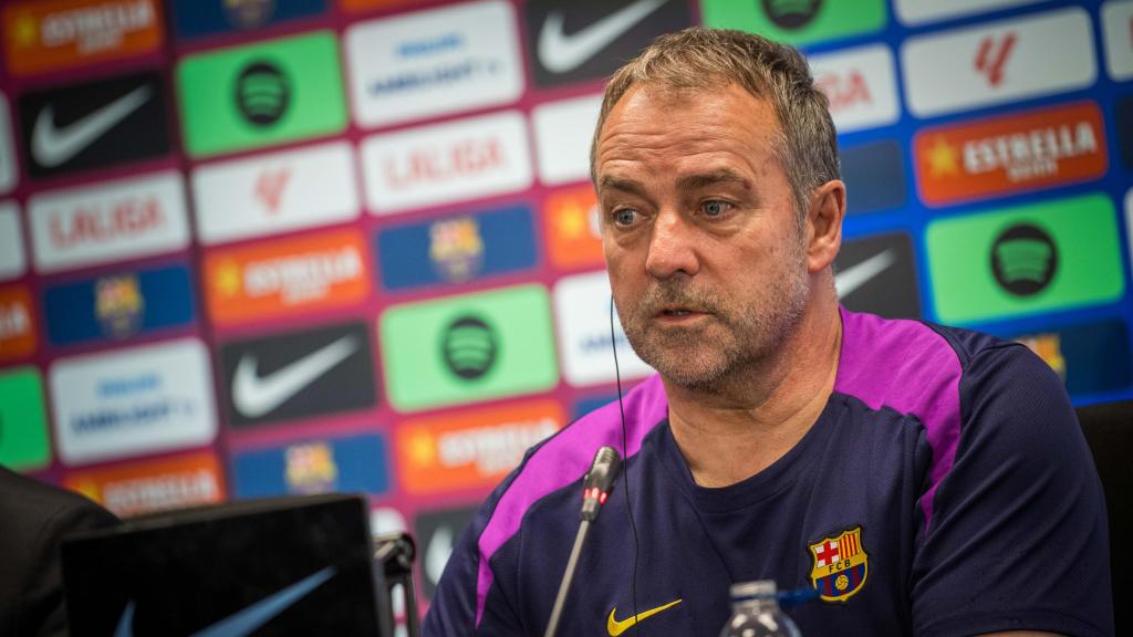 Hansi Flick en la rueda de prensa previa al Barça-Real Madrid