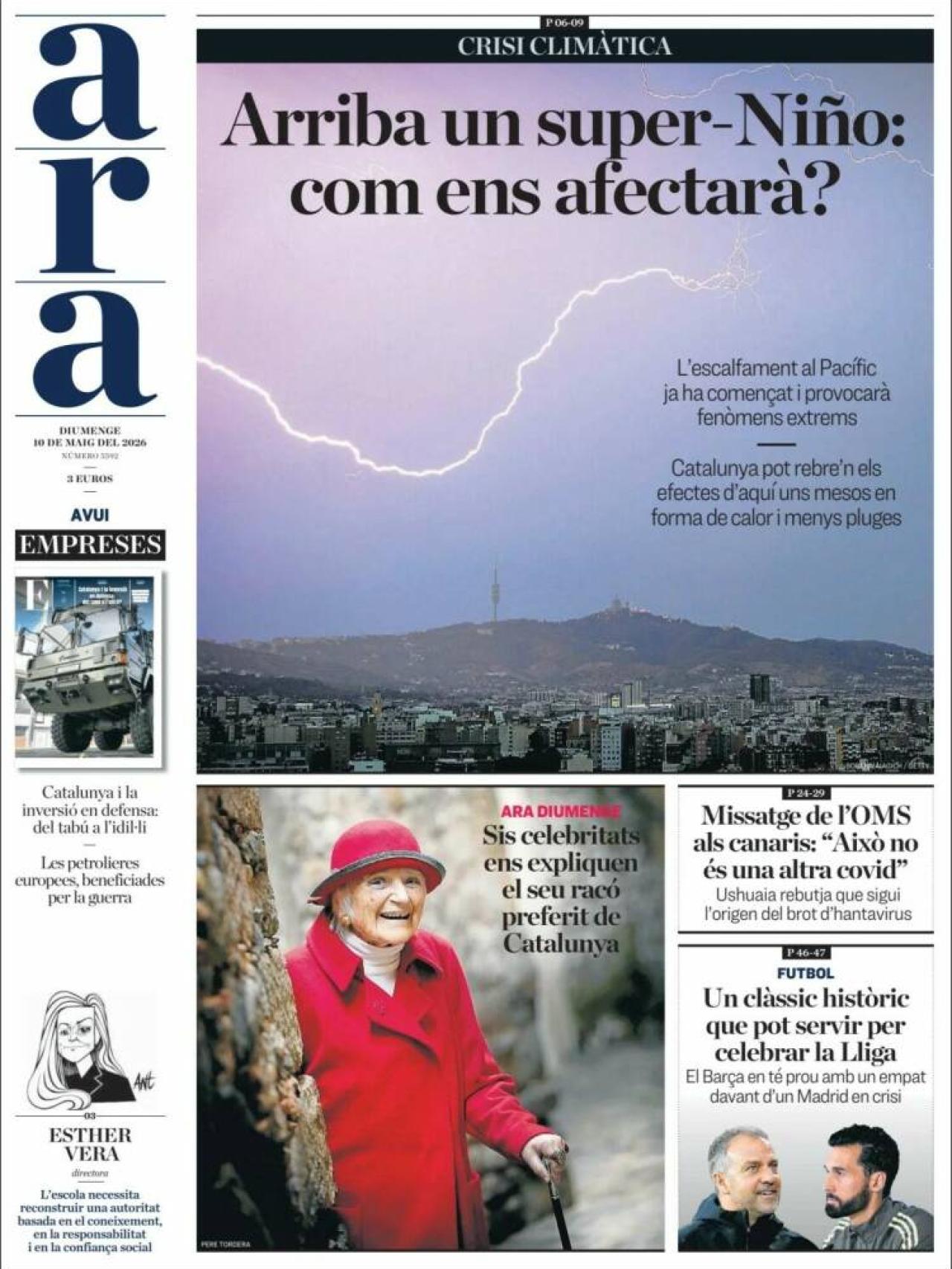 Portada 'Ara' el 10 de maig