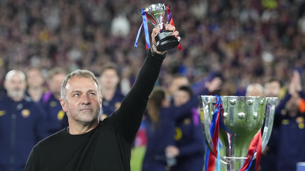 Hansi Flick celebra el títol de la Lliga 2025-26