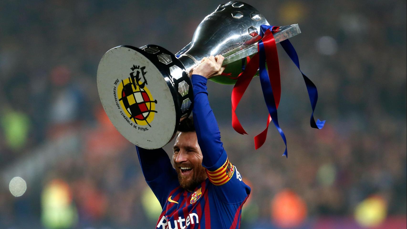 Leo Messi celebra la Liga