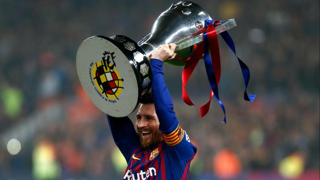 Leo Messi celebra la Liga