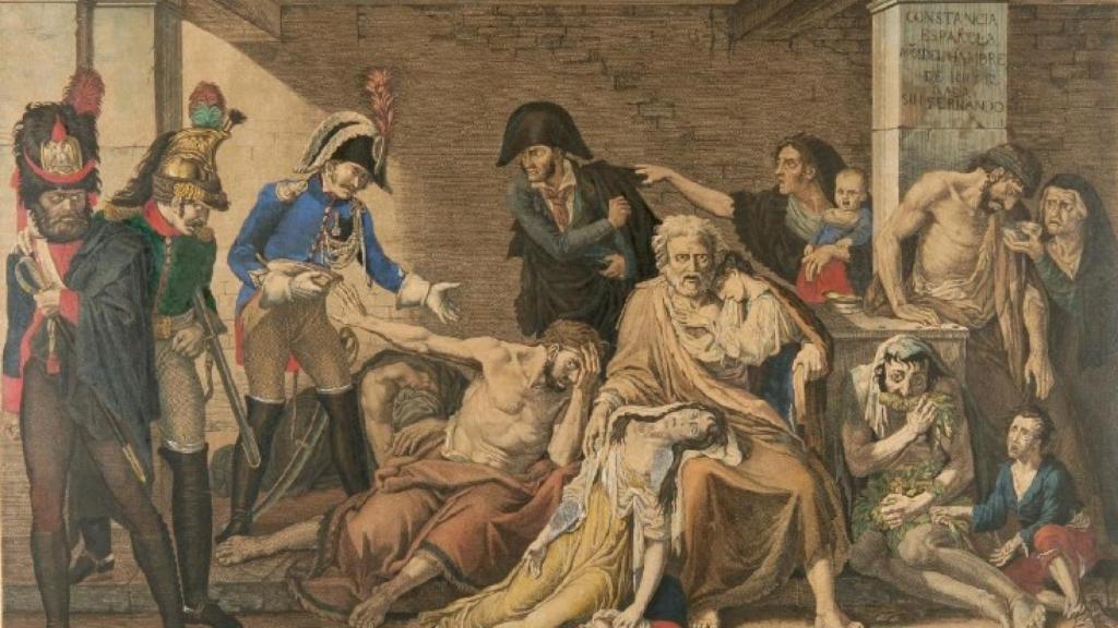 Aguafuerte del ‘cuadro del hambre’ de José Aparicio, fechado en 1820.