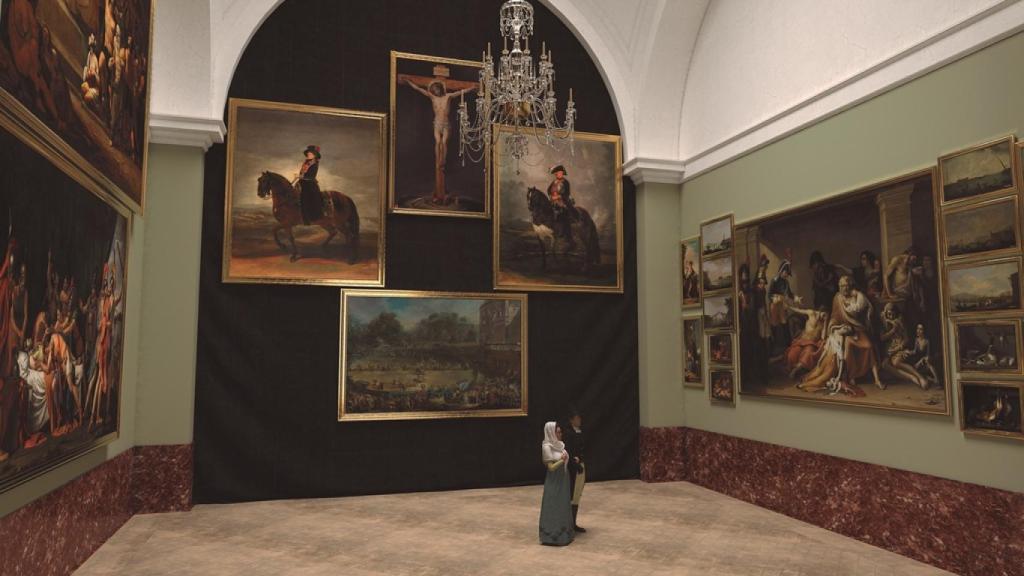 Recreació del “saló tercer” del Museu del Prado el 1819, amb el llenç de José Aparicio.