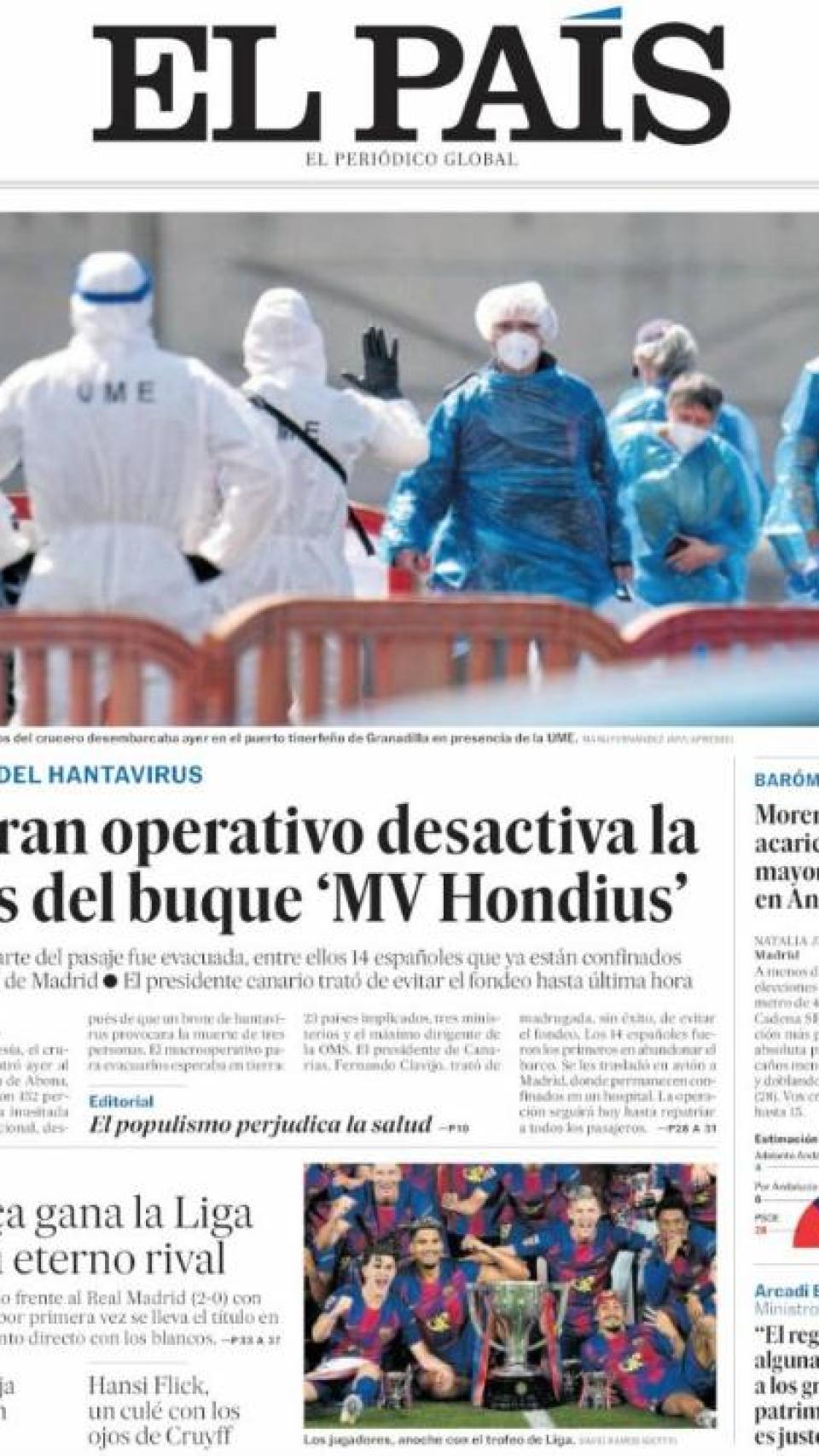 Portada El País 11 de mayo