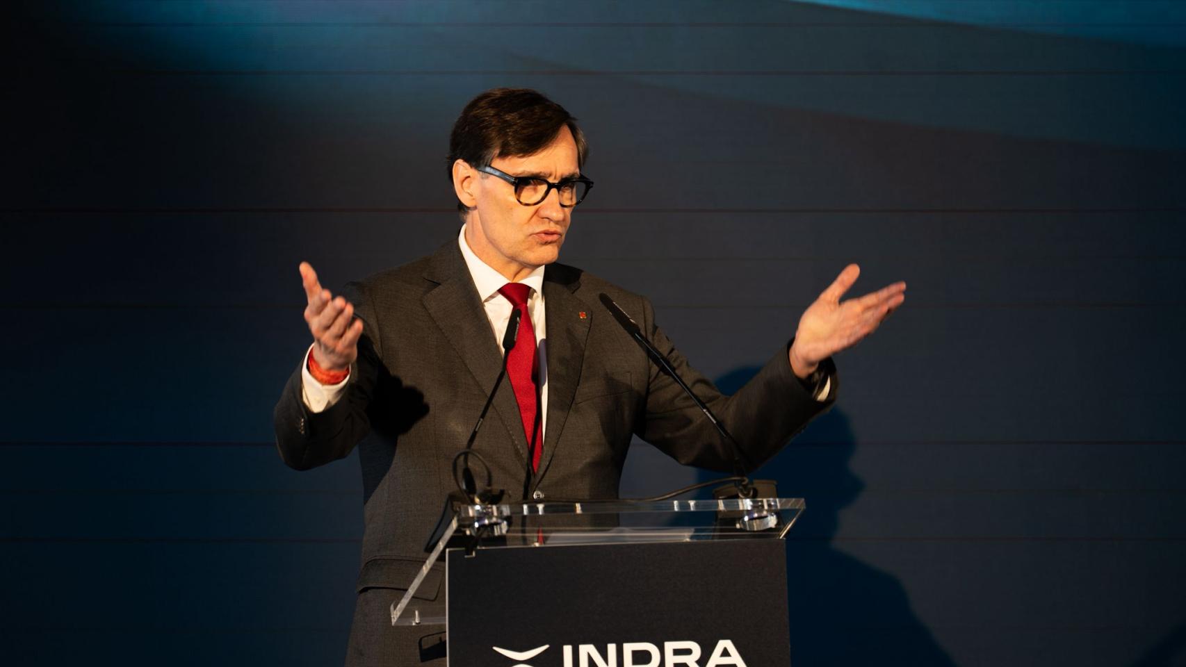 Salvador Illa, president de la Generalitat, en la presentación del 'Pla Catalunya' de Indra