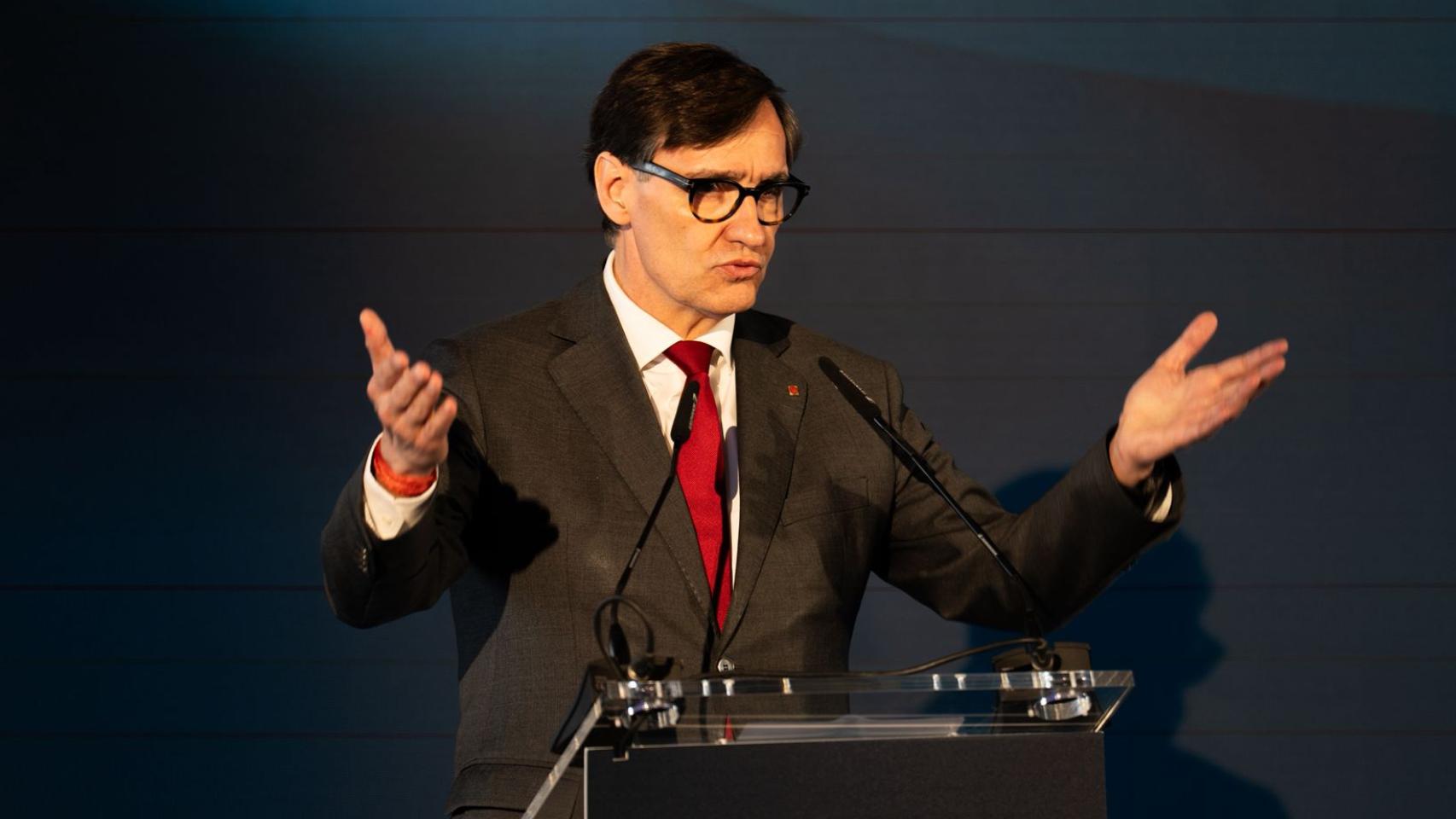 Salvador Illa, president de la Generalitat, en la presentación del 'Pla Catalunya' de Indra