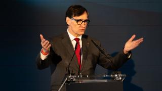 Salvador Illa, president de la Generalitat, en la presentación del 'Pla Catalunya' de Indra