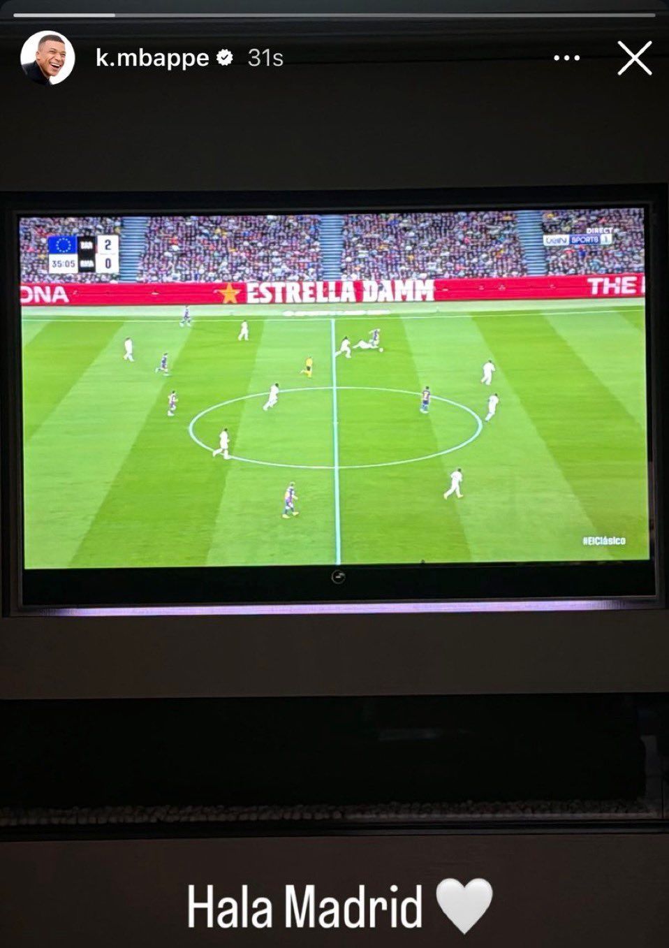'Story' de Mbappé a Instagram veient el clàssic