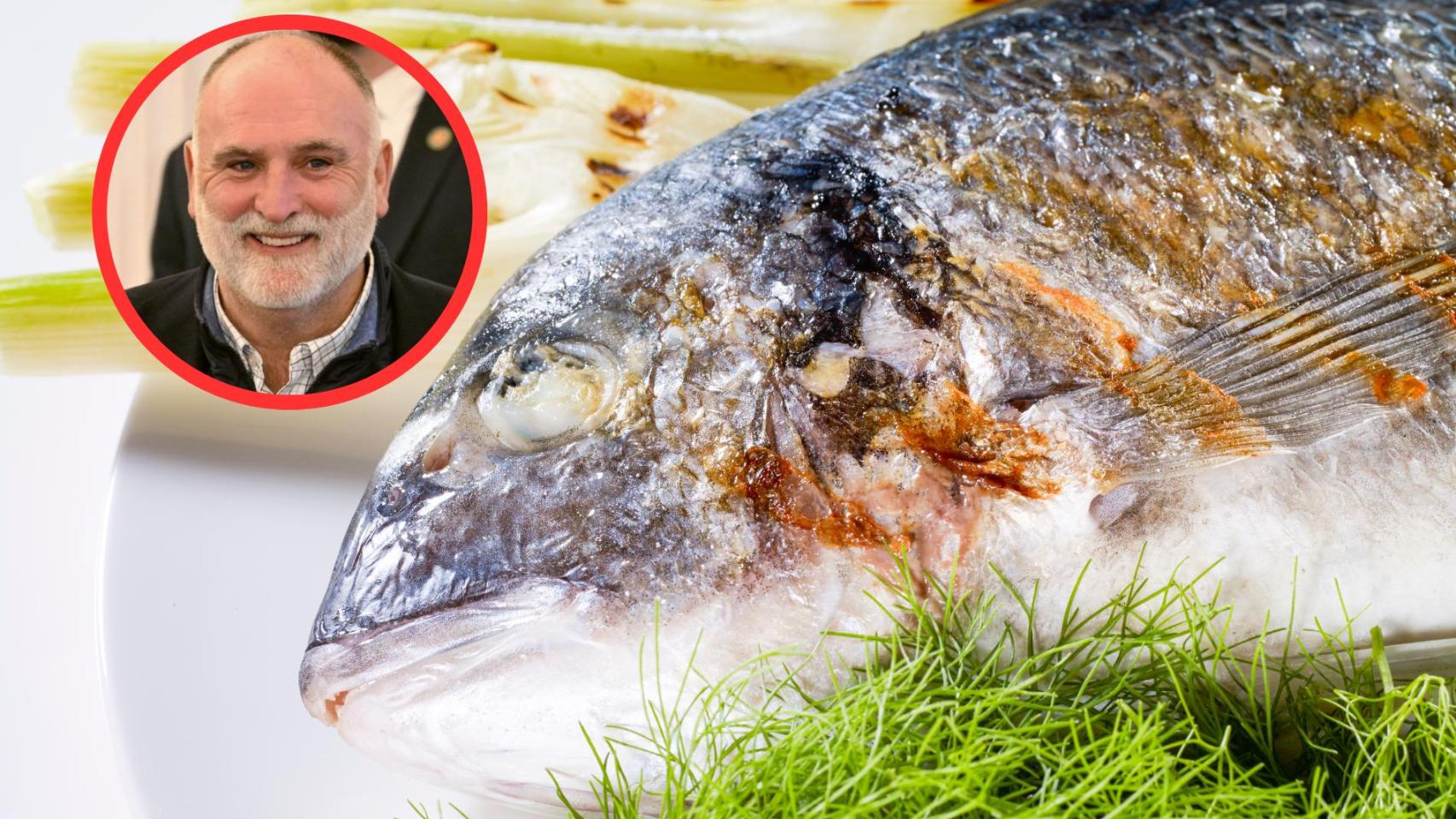 José Andrés y plato de besugo