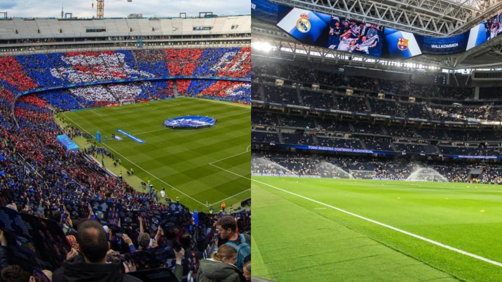 El Spotify Camp Nou y el Santiago Bernabéu, en un fotomontaje