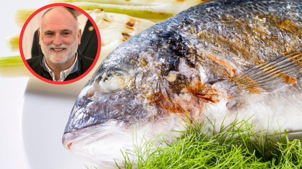 José Andrés y plato de besugo
