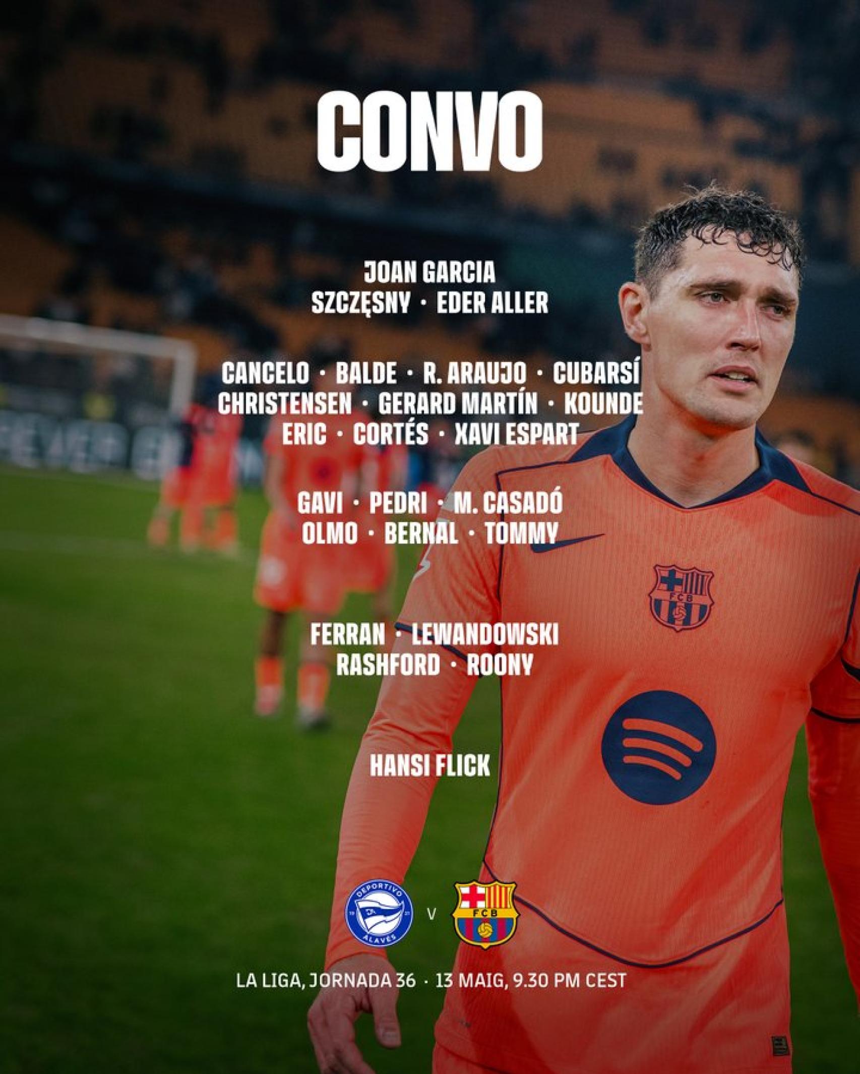 Convocatoria de Flick para el Alavés-Barça