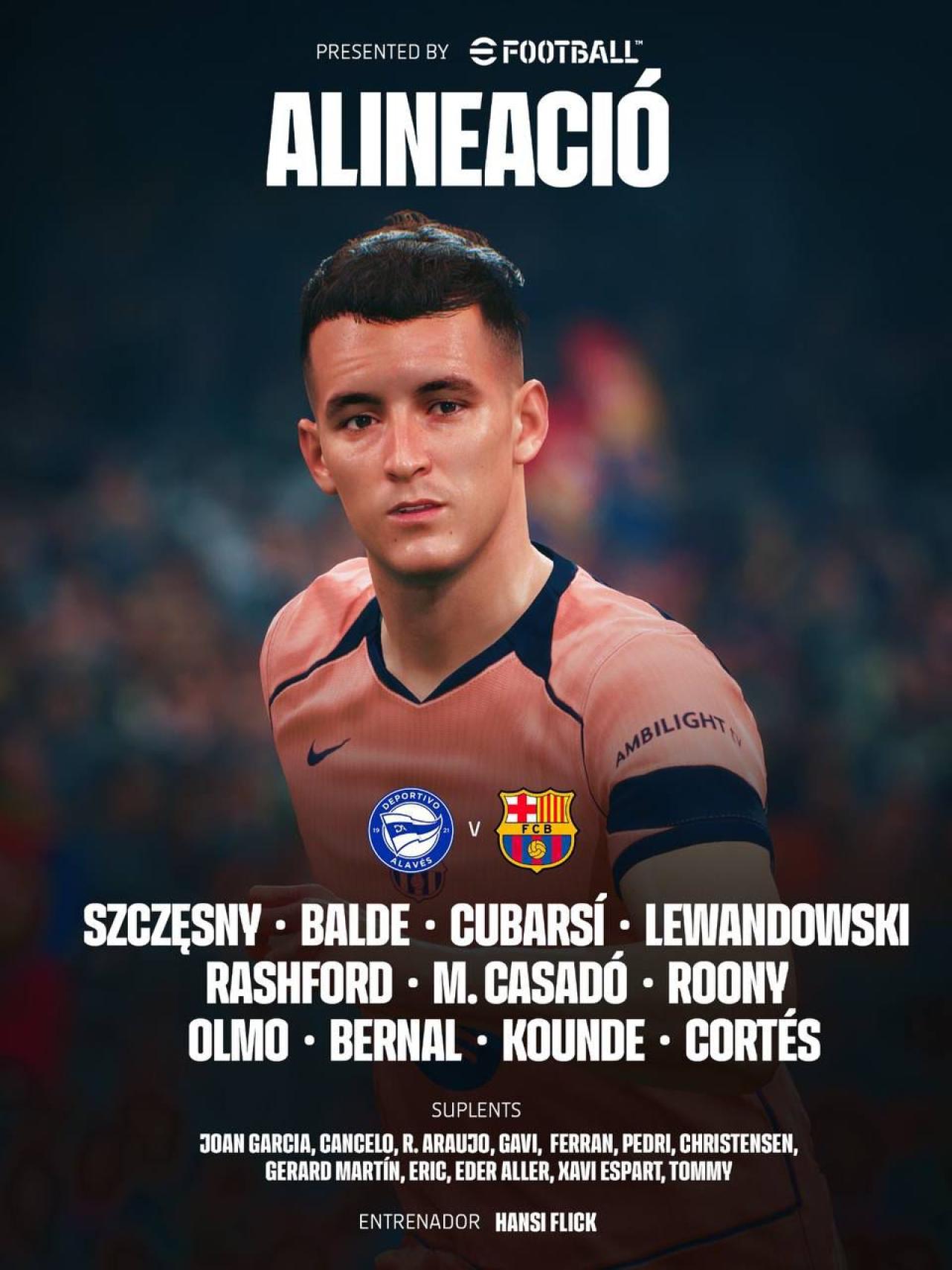 El once de Hansi Flick para el Alavés-Barça de la Liga