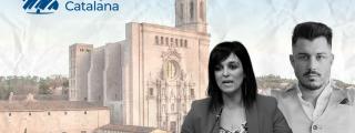 Fotomontaje de Sílvia Orriols junto a Marc Villafañe, candidato de Aliança Catalana en Girona