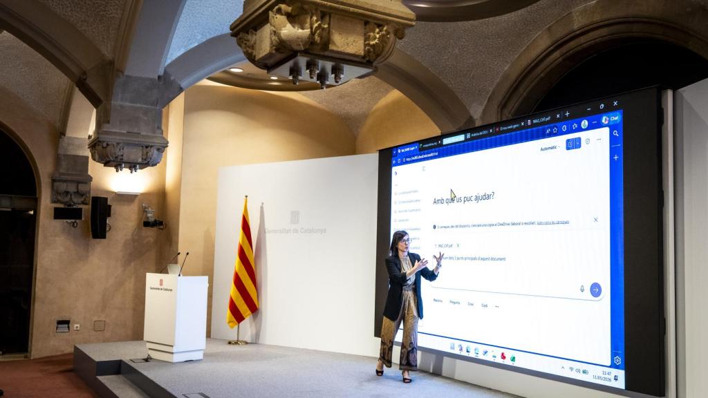 Formació en intel·ligència artificial (IA) a empleats públics de la Generalitat, a l'auditori del Palau de la Generalitat, a Barcelona