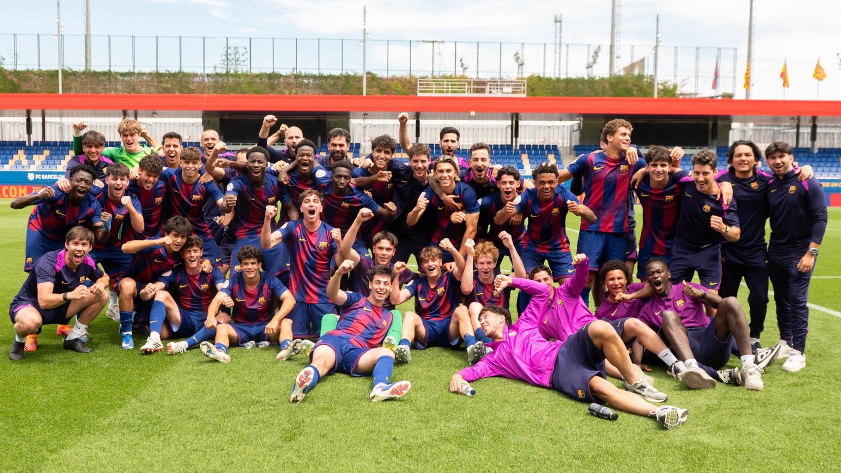 El Juvenil A del Barça celebra el pase a semifinales de la Copa de Campeones 2025-26