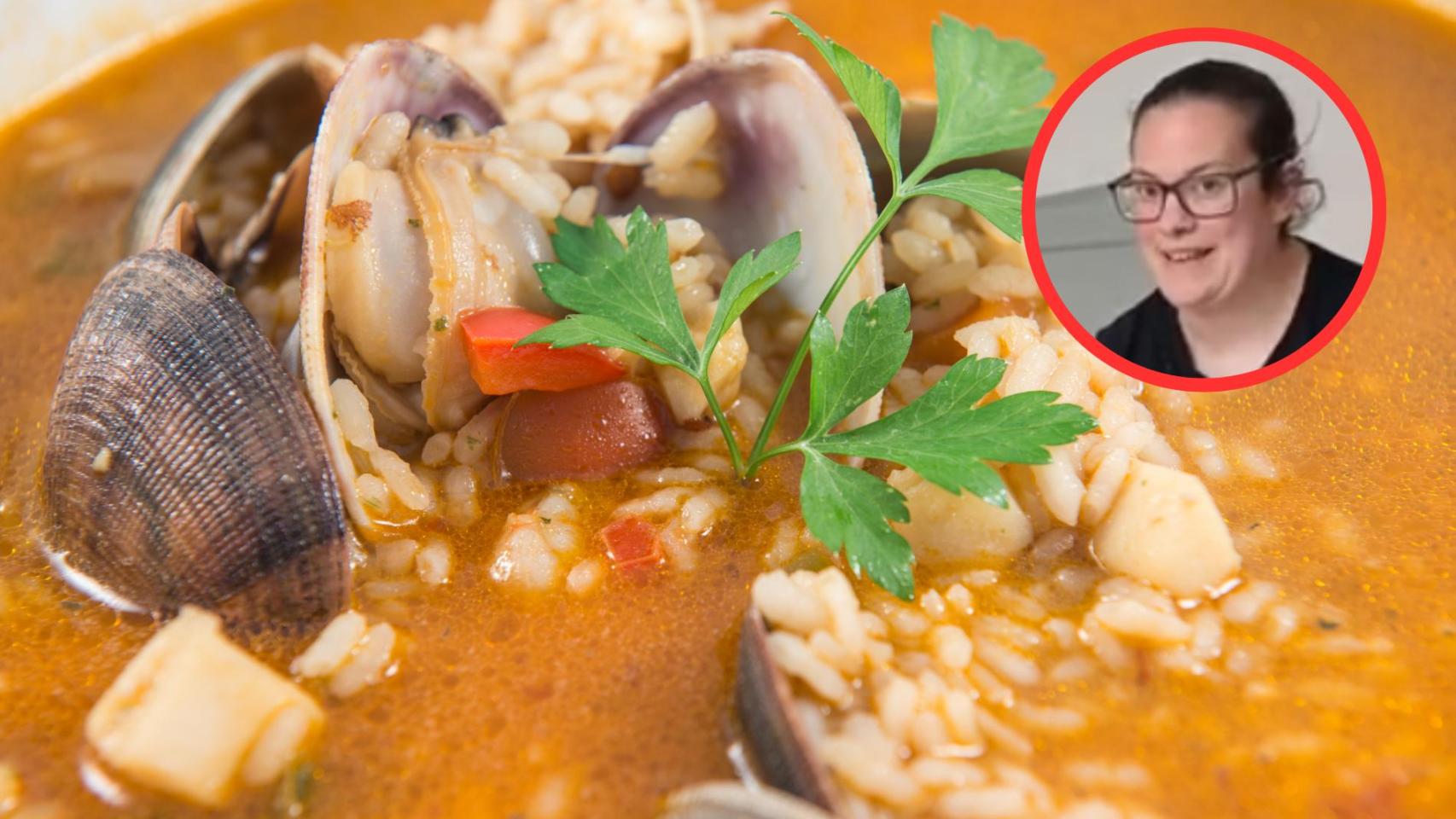 La cocinera Sara y arroz con almejas