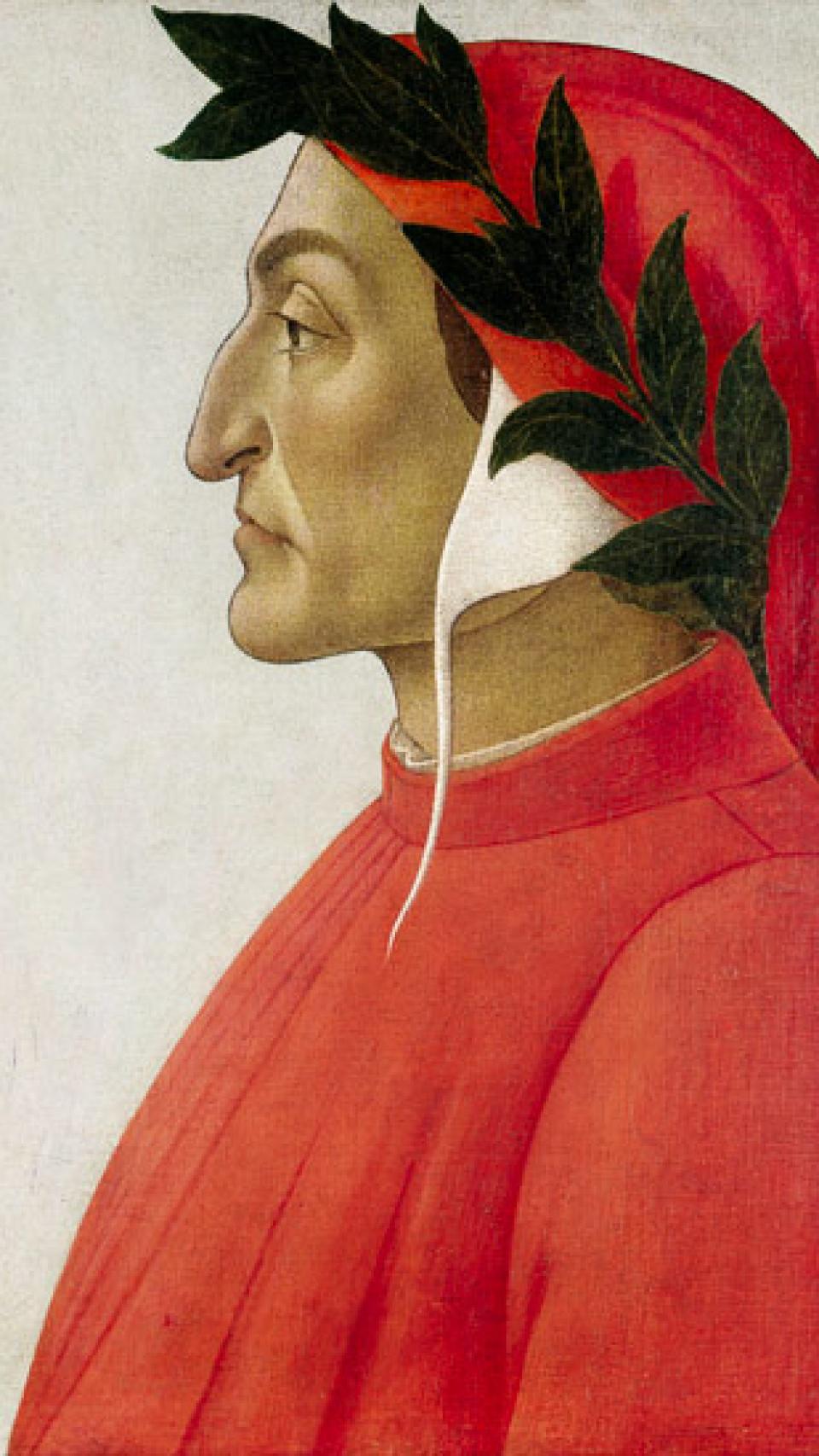 Retrato de Dante Alighieri por Sandro Botticelli.