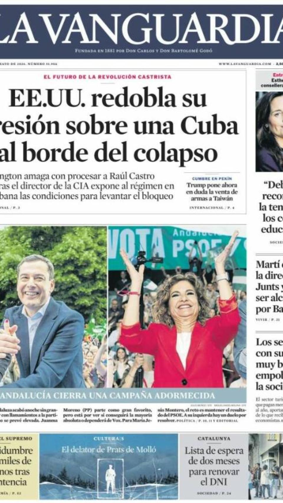 Portada de La Vanguardia