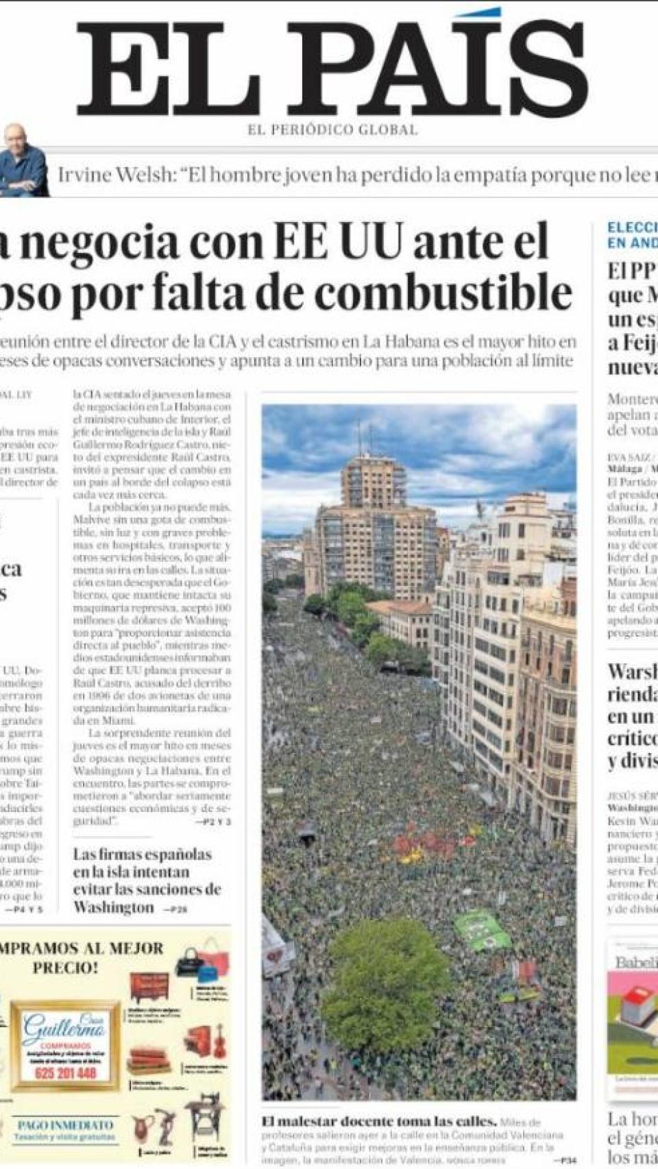 Portada de El País
